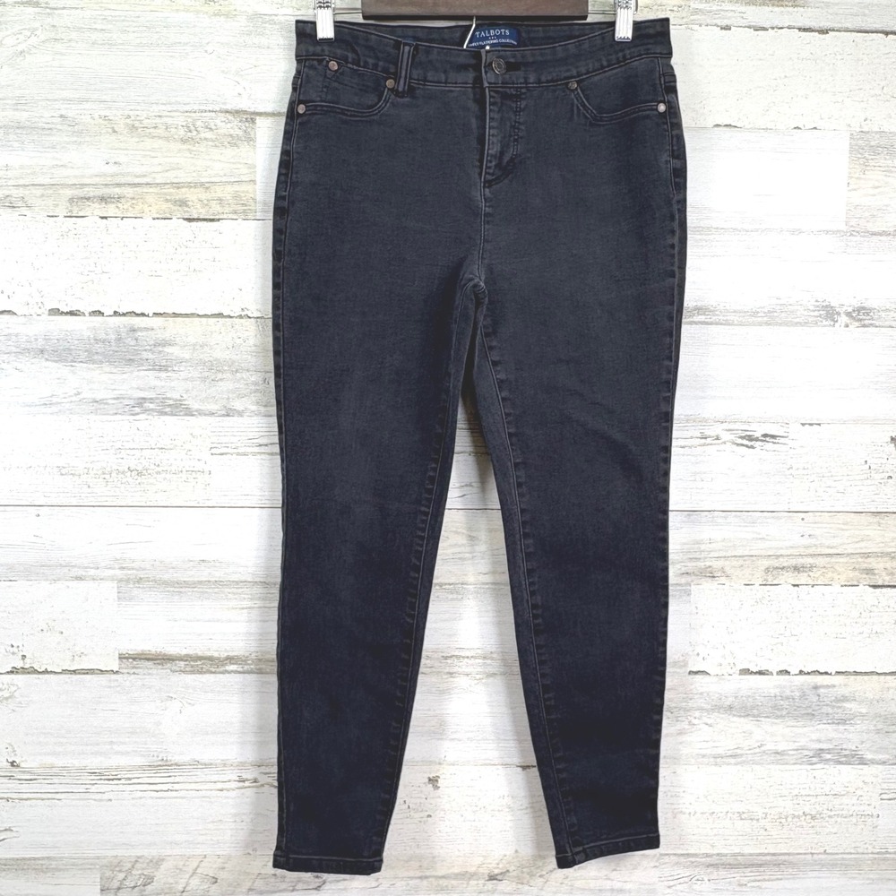 Talbots Simply Flattering Jeggings Women's 8P Faded Black Wash Denim Pants